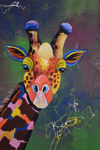 African giraffe oil painting 24x36