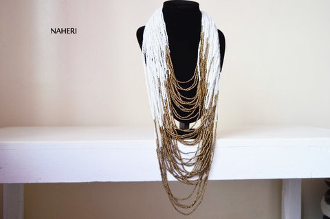 White African inspired necklace tribal jewelry