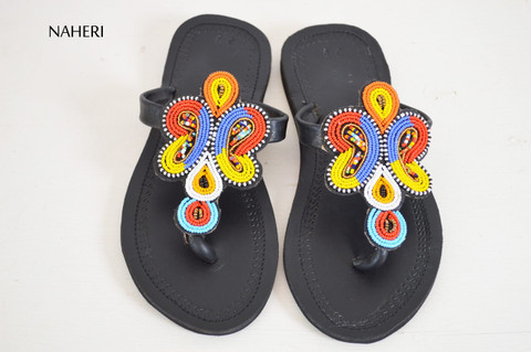 Buy African Sandals, Fabric Sandals, Kitenge Sandals, Female Sandals, Leather  Sandals, Women Shoe, Gift for Her, Christmas Gift Online in India - Etsy