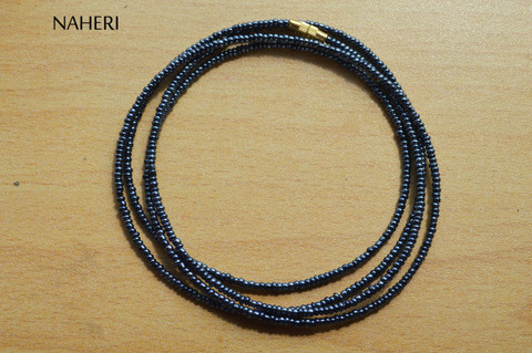 Hematite waist beads African beaded jewelry