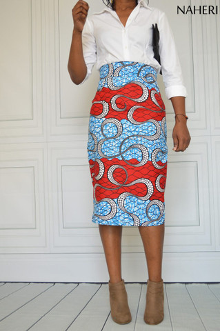 African ankara print pencil skirt - NINA handmade skirt 