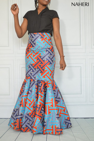 African print maxi skirt - ELLA mermaid ankara skirt 