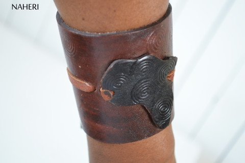 African map handmade leather bracelet tribal jewelry naheri