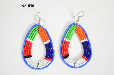 African beaded maasai hoop earrings naheri jewelry 