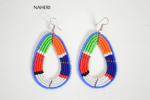 African beaded maasai hoop earrings naheri jewelry 