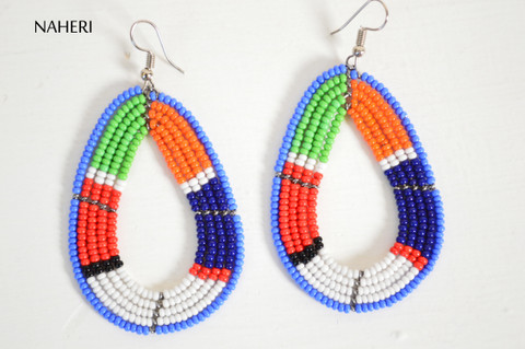 African beaded maasai hoop earrings naheri jewelry 