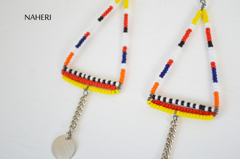 African maasai handmade beaded earrings jewelry by naheri