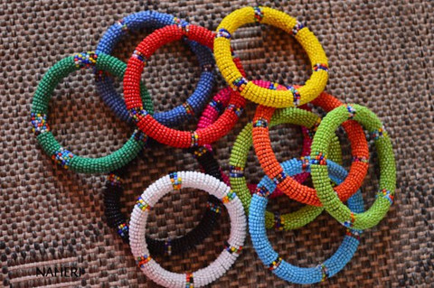 African Maasai beaded tribal bracelets/bangles