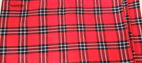 African Maasai Shuka red plaid naheri accessories