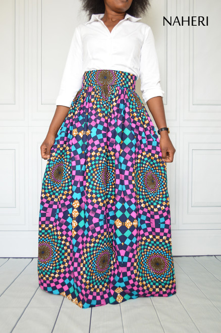 african print skirt