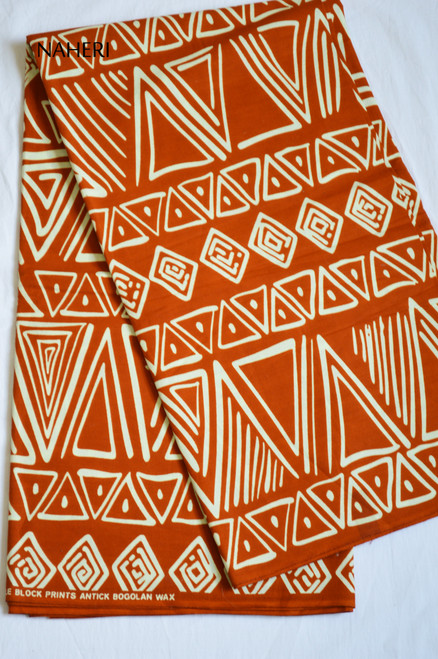 African print fabric tribal print brown Naheri