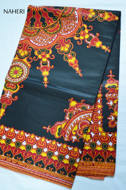 African print fabric dasmina pattern black Naheri