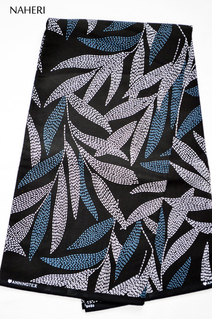 African print fabric leaf pattern neutral colors Naheri