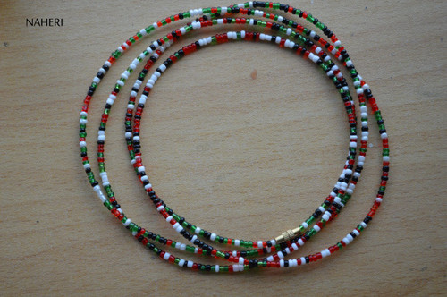 African beaded waist beads multicolored