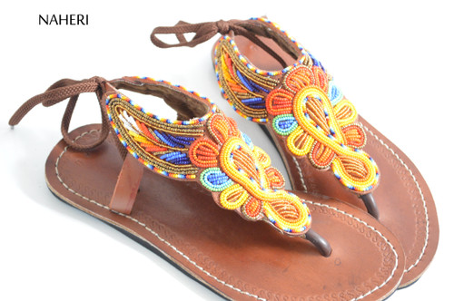 African Maasai Beaded Sandals-Style #6 - Beez Afrocentric Clothing &  Accessories, Inc.