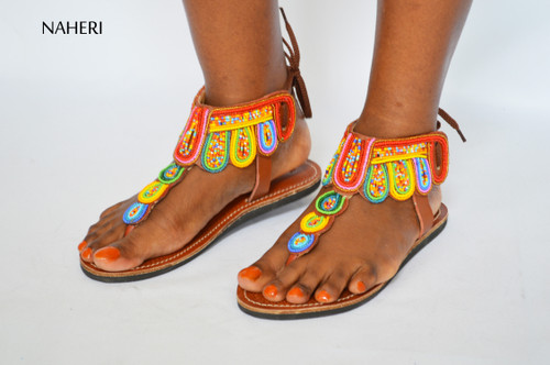 Globalhandmade Summer Bead Sandal Shoes for Women - Handmade women's  Leather Reef Flip Flops : Handmade Products - Amazon.com