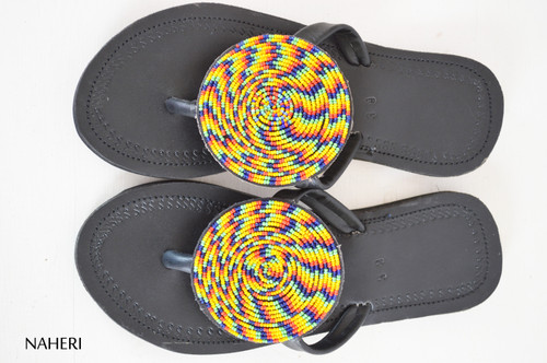 Women's Casual Slippers Beaded Flip Flops Handmade Design Ladies  Sandals Beauty