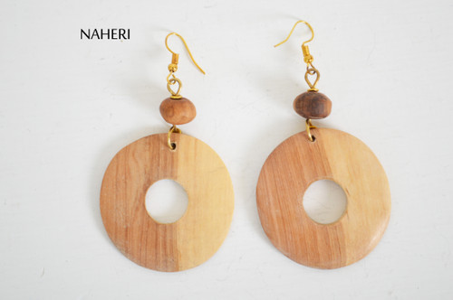 Large African Tribal Laser Cut Engraved Custom Wood Earrings - BLACK &  NATURAL | eBay