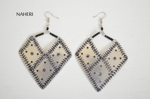 African earrings boho style silver jewelry naheri