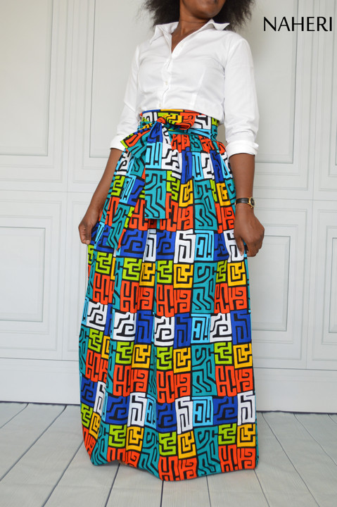 African print skirt - MIMI tribal print maxi skirt african attire naheri