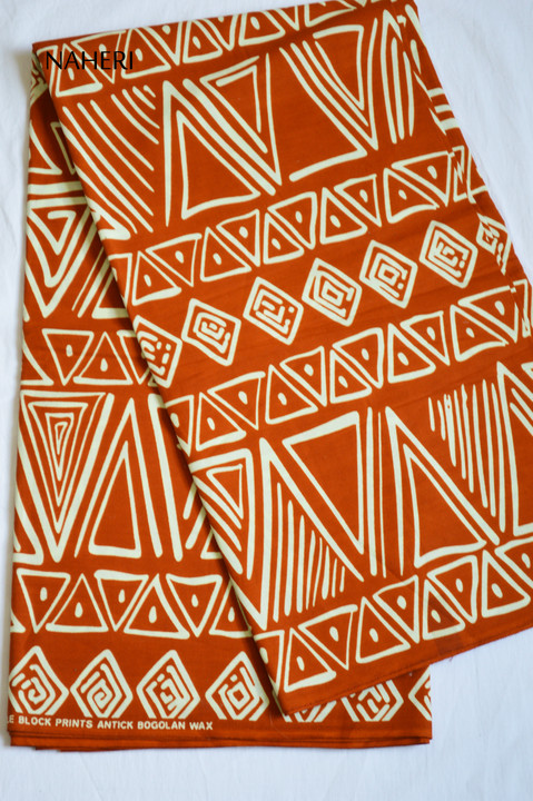 African print fabric tribal print brown Naheri