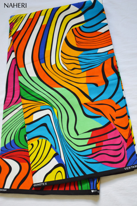 African print fabric multicolor bright  Naheri