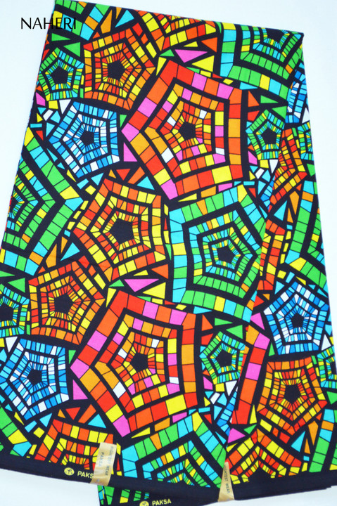 African print fabric web multicolored Naheri
