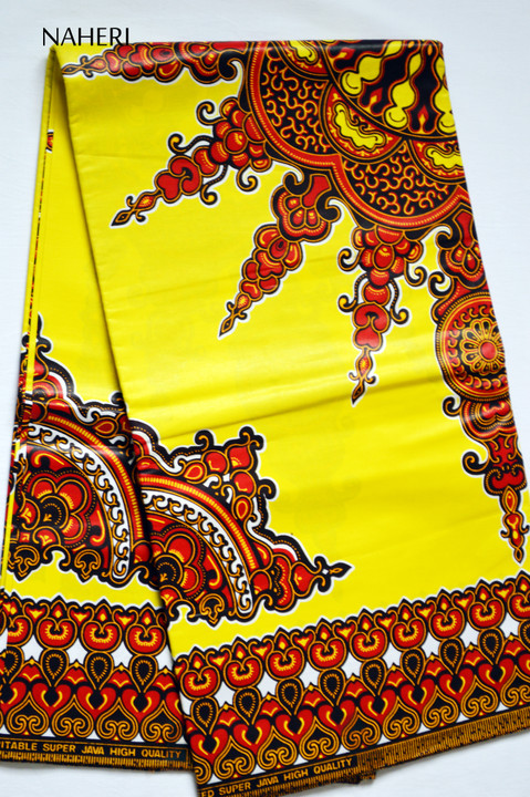 African print fabric dasmina pattern yellow Naheri