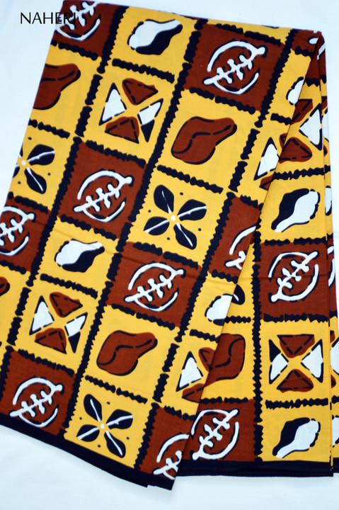African print fabric tribal pattern gye nyame cowrie Naheri