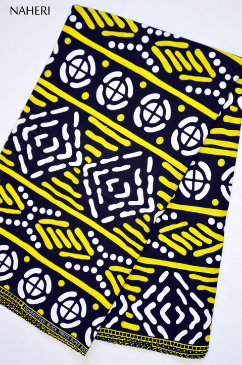 African print fabric tribal print lines and dots Naheri