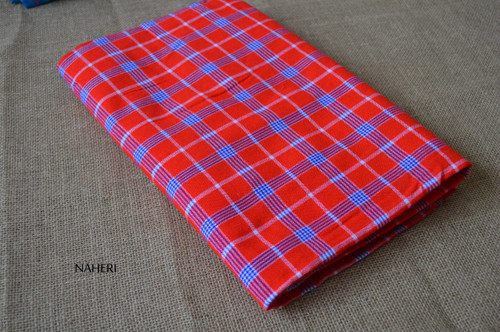 Plaid African Maasai Shuka Red and blue