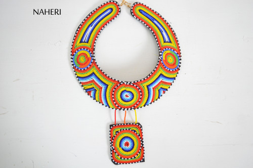 African necklace beaded jewelry with pendant naheri
