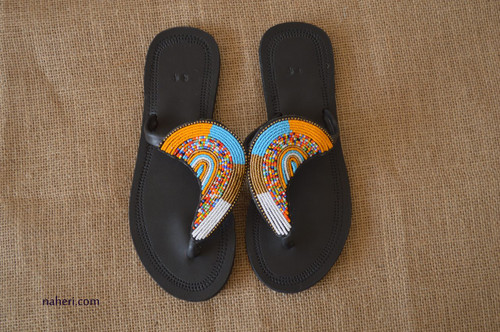 African Sandals, Maasai Beaded Sandals Size 32 – Afro Crafters