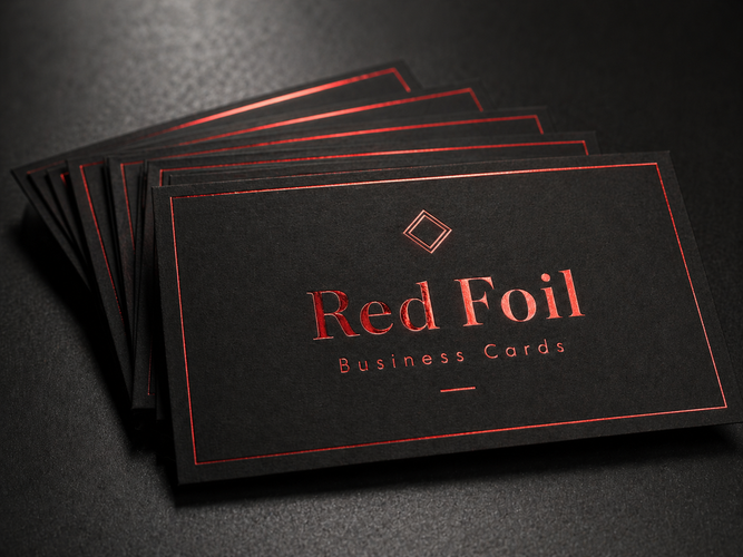 Red Foil Business Cards