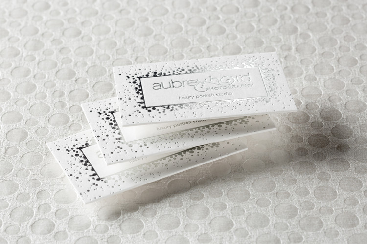 Foil Stamped Business Card  | Foil Stamped Business Card printed on a 45pt Cotton with Lettepress / Deboss and a Silver Foil Stamp