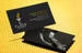 Black suede business cards with gold and silver foil stamping plus spot UV lamination, a dual-foil premium finish from printshaQ.com