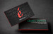 48pt Suede Laminated Business Cards with Red Foil Stamp and Spot UV Lamination and Embossing and Red Colored Edges