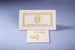 Foil Stamped Business Card | 32pt Suede Gold Foil Embossed Business Card
