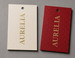 Spot UV and gold foil hang tags on ivory and burgundy stock | printshaQ
