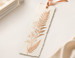 Foil stamped bookmark featuring 02 ivory deckle rose gold botanical | printshaQ