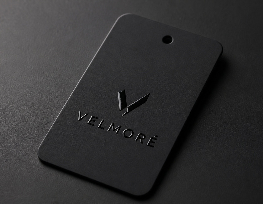 Raised spot UV hang tags on black velvet cardstock | printshaQ