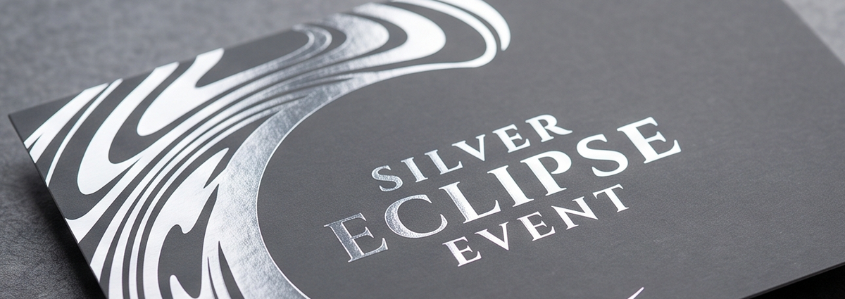 Silver foil stamped postcard printing
