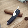 Les Fines Lames LE PETIT Cigar Knife - Classic Series - Marblewood - Exterior Closed with Cigar