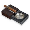 Visol Loki Sliding 1-Cigar Ashtray - with Removable Compartments - Burl Wood - Exterior Top with Cigar