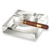 Visol Ramses Heavy Duty Crystal 4-cigar askebæger - Udvendig front med cigar