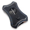 Rocky Patel Viper Series V-Cut Cigar Cutter - Silver and Blue Carbon Fiber - Exterior Front