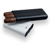Visol Agent biele a čierne puzdro na cigary z uhlíkových vlákien - 3 prsty - vnútorná predná časť s cigarami