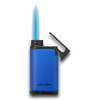 Jednoproudový zapalovač doutníků Colibri Belmont Torch Flame – černý a modrý – plamen