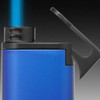 Colibri Belmont Torch Flame Single Jet Cigar Lighter - Black and Blue - Lid Flipped Open