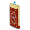 ST Dupont Slim 7 Torch Flame Single Jet Sigarlighter - Year Of The Dragon Series - Burgundy and Gold - Flame